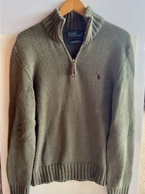 Polo by Ralph Lauren Quarter-Zip Cotton Sweater - Mens Medium